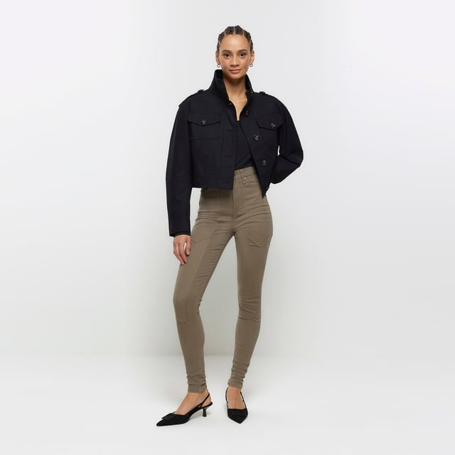 River island khaki jeans hotsell