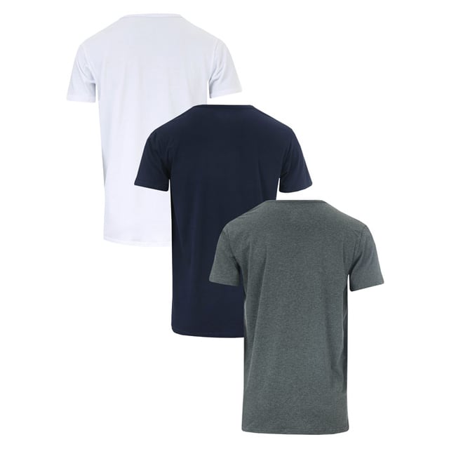 Mens Lyle and Scott Ellijah 3 Pack Lounge T- Shirts in black grey.- Crew neckline.- Short sleeves.- One black  one grey  one white.- Stretch fabric.- Lyle and Scott to the hem.- 95% Cotton  5% Elastane. Machine washable.- Ref: ELLIJAH9336