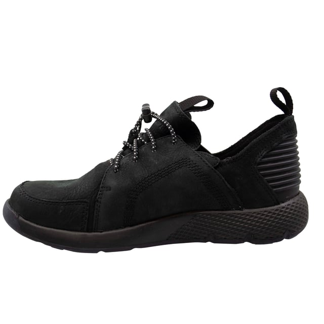 Timberland Flyroam Wedge Schwarz Leder Low Lace Up Juniors Trainer A1J5M
