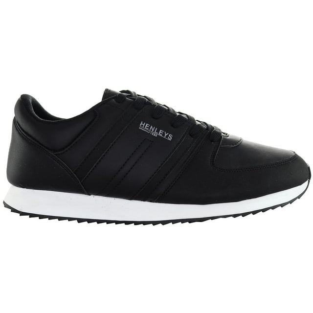 The Henleys Renner Men's Running Trainers are crafted to optimize your running performance while keeping you stylish and comfortable throughout your workouts. Here are the key features of these exceptional trainers:

 Modern Design:  The Renner trainers feature a contemporary design that seamlessly blends style with functionality, making them a perfect choice for both athletic activities and casual wear.

 Breathable Upper:  Engineered with a breathable mesh upper, these trainers ensure maximum airflow to keep your feet cool and dry, even during intense runs or workouts.

 Lightweight Construction:  Built with lightweight materials, the Renner trainers offer a feather-light feel, allowing for effortless movement and agility on the track or treadmill.

 Responsive Cushioning:  Equipped with responsive cushioning in the midsole, these trainers provide excellent shock absorption and energy return, helping to reduce fatigue and enhance your performance.

 Durable Outsole:  The durable rubber outsole of the Renner trainers offers exceptional traction and grip on various surfaces, ensuring stability and confidence with every stride.