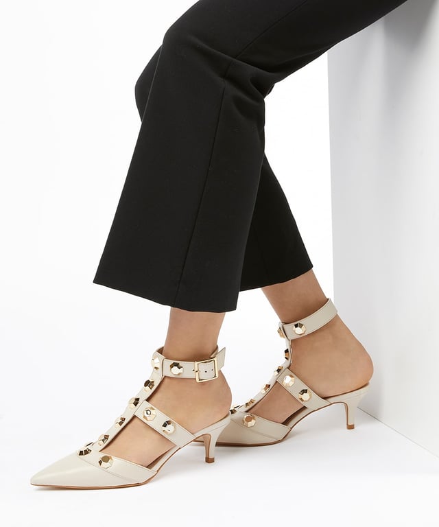 Studded kitten hotsell heel pumps
