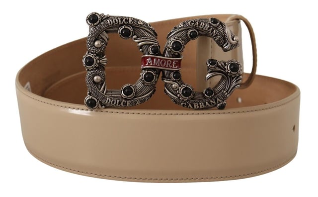 Dolce & Gabbana Brown Amore Leather Belt with Bronze Buckle Dolce Gabbana Leather Belt | Authentic Belts on sale – Ask  main image 3