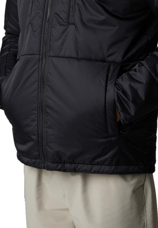 Inspired by a true The North Face icon, the Limbara Light Synthetic Jacket borrows a classic mountain design to keep you warm wherever you explore. - - . Its light and lofty THERMOLITE insulation is just what’s needed when you’re out and about on chilly days. - -.  The Jacket Comes with - -. There's a hood, too, in case of light showers or snow flurries. - - . Centre front zip, Interior zipped pocket. - - . Two chest zip pockets and two hand zip pockets behind the welt. - -. Tricot chin guard. - - . Elasticated binding at hood and cuffs. - - . Embroidered logos Even better, it's made from recycled materials, helping to keep discarded plastic out of landfills.