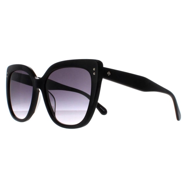 Kate Spade Cat Eye Womens Black Grey Gradient Kiyanna/S  Sunglasses are crafted from high-quality acetate for a blend of durability and lightweight comfort. The lenses offer superior UV protection, effectively shielding your eyes from harmful sun rays while providing sharp, clear vision.