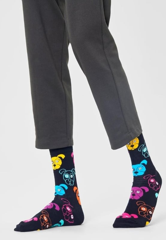 Happy Socks cotton patterned socks come in a variety of our signature styles  . - -  . Each style adds a bit of colour to your everyday outfit  . - -  .  Lounge around in them or go about your daily activities in style  . - -  .  They are also the perfect gift for any occasion   . - -  . Organic cotton is better for the planet, better for your feet  . - -  . Combing it makes it softer, smoother, and more durable than ordinary cotton  . - -  .  Reinforced heel and toe  . - -  .  Each sock is made with quality material, an eye for detail and a lot of creativity  . - -  . Designed in Sweden  . - -  .  Made in Turkey.