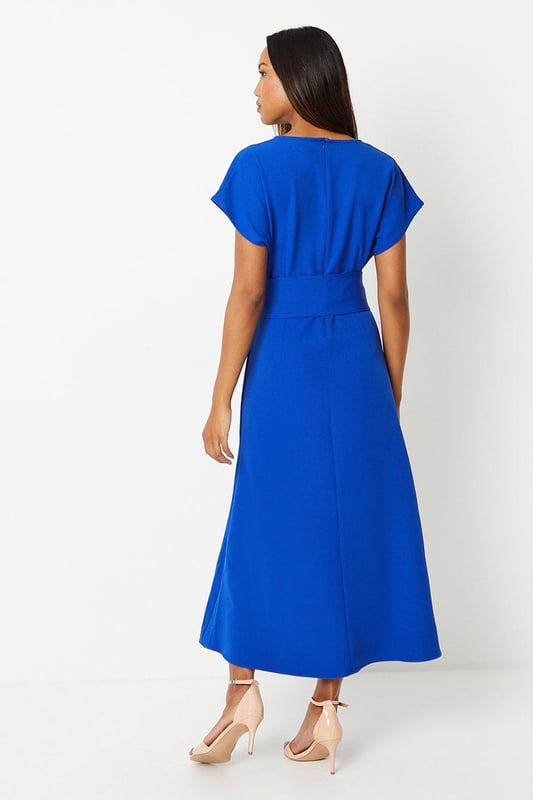 Print Backless Tie-Waist Midi Dress