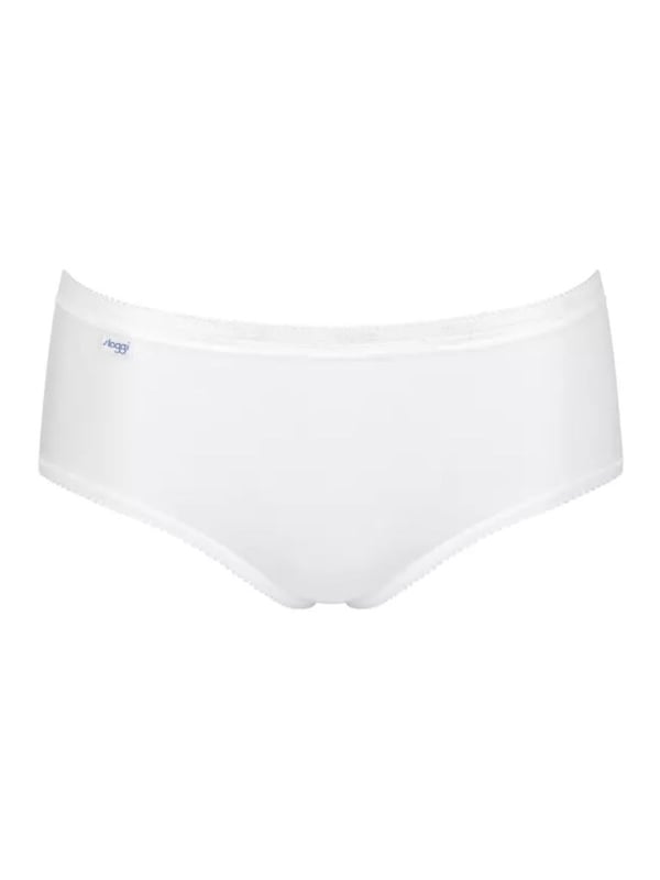 Midi Slip für Frauen im praktischen 4er Pack von der Marke Sloggi. Einfarbige Shorts mit kleiner Spitze am Bund und Beinabschluss. Hoher Tragekomfort und perfekte Passform.