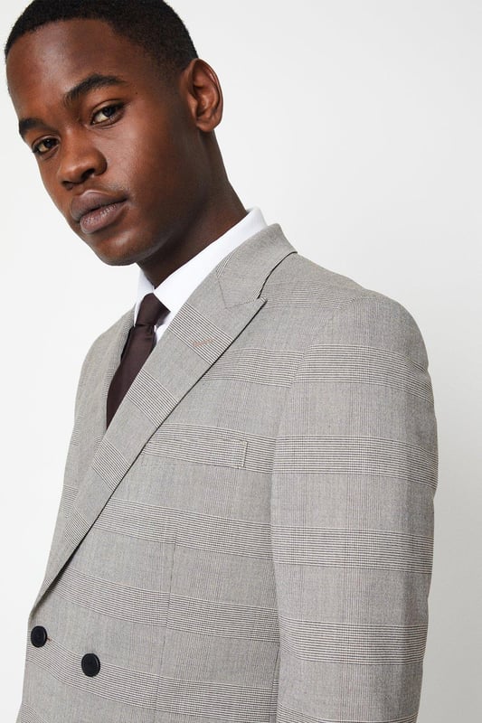 Check double breasted suit best sale