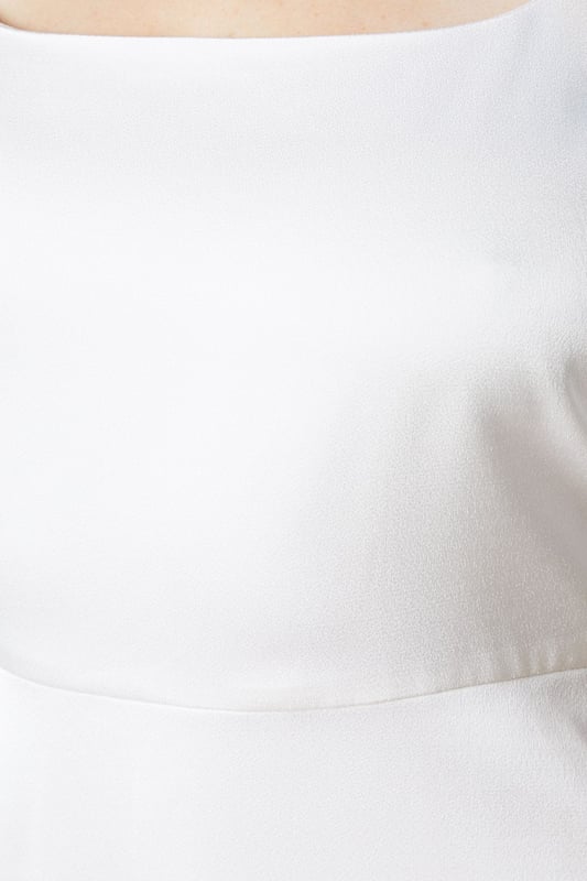 Tie Shoulder Satin Bridal Mini Dress