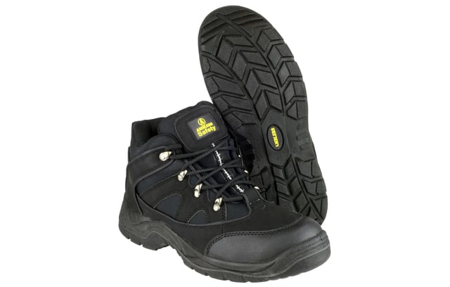 Introducing our lightweight, vegan-friendly safety boots, perfect for both vegans and vegetarians. Designed to meet industrial standards, these boots feature a 200J steel toe cap and a steel midsole for superior protection.
The upper is crafted from non-leather microfiber, synthetic PU, and breathable mesh, ensuring a comfortable fit. With impact and compression resistance from the 200 Joule steel toe cap and a penetration-resistant steel midsole, your feet will be well protected.
The padded collar and tongue provide added support and comfort, while the easy-change pull-on loop makes them convenient to wear. A scuff cap helps protect the toe cap from abrasions and general wear.
These boots boast a lightweight and flexible dual-density polyurethane outsole, conforming to European EN ISO 20345:2011 SBP SRC safety footwear standards.
- Synthetic Upper
- Lace Closer
- Steel Toe Cap
- Lightweight Design
- Padded heel and ankle collar
- Heel pull tab for easy on / off wear
- Toe bumper for added protection
- Durable rubber outsole
- Amblers branding