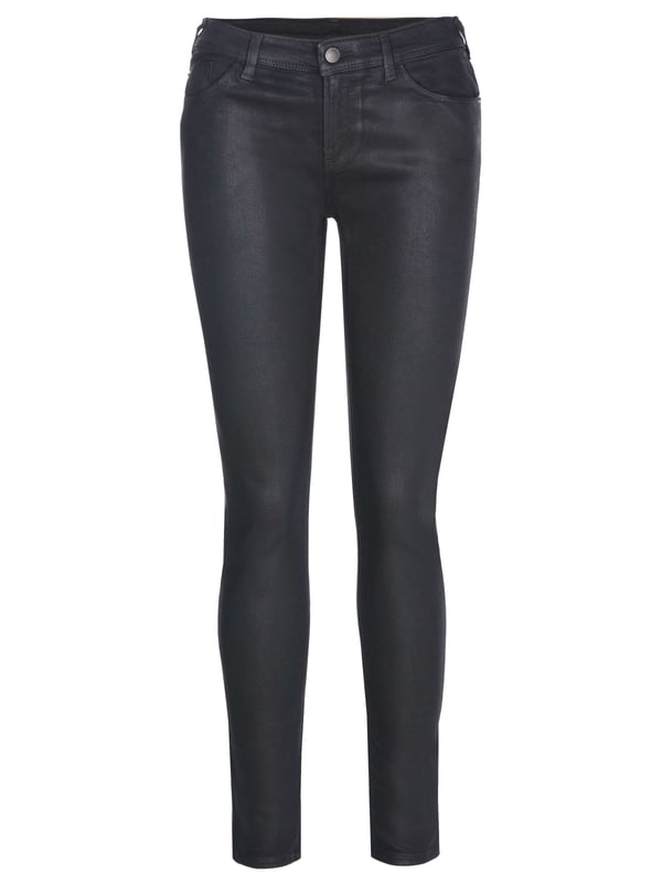 91% Cotton, 7% Elastomultiester, 2% Elastane; Emporio Armani jeans;  Model: 6H2J202D8PZ0005;  High quality manufactured;  Cotton blend, stretch;  Skinny fit;  Fastening: button, zip;  Classic 5-pocket style;  Belt loops;  Emporio Armani logo details