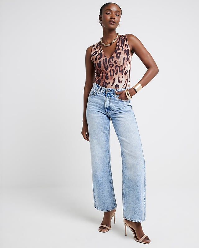Leopard print, V neck, Sleeveless