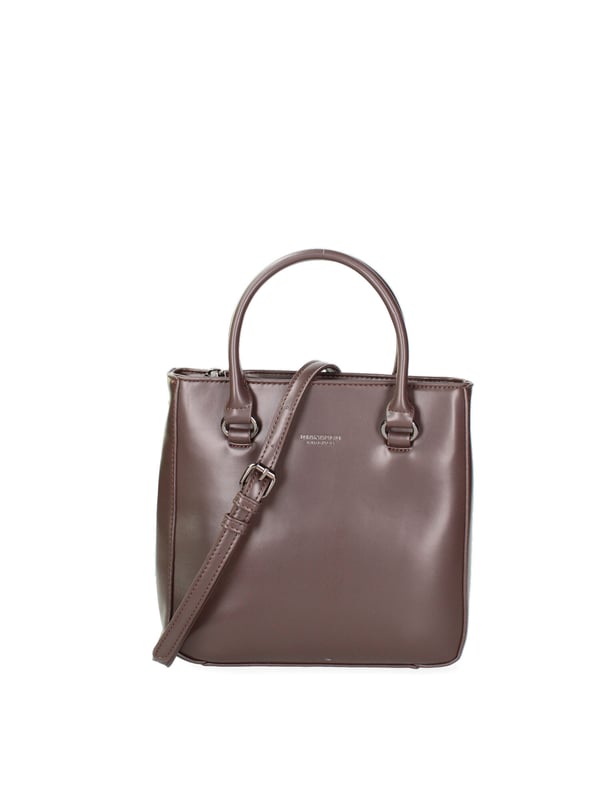 Damenhandtasche mit Reißverschluss. zwei Innentaschen mit Reißverschluss und eine offene. fehlende Außentaschen. verstellbarer und abnehmbarer Schultergurt aus Kunstleder. im Griff aus Kunstleder. zwei Innenfächer. Außenmaterial. Innen mit Polyester gefüttert. Maße: 24x24x6 cm. Modeprodukt