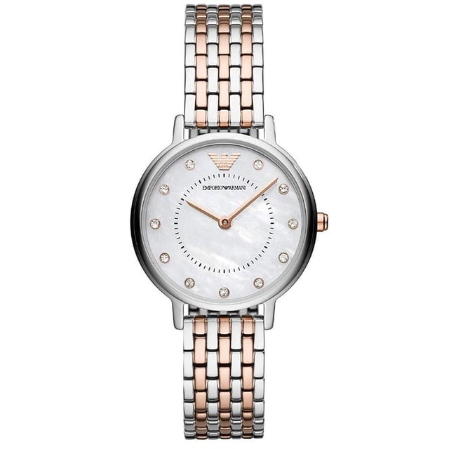 Beautiful ladies Armani watch, mineral crystal glass and water resistant up to 50m, comes with full presentation box