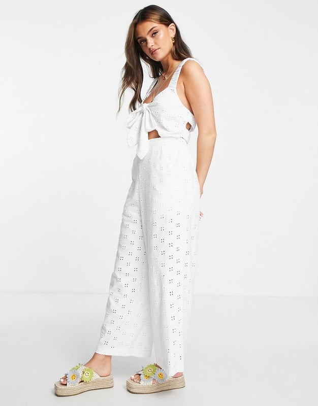 Topshop broderie jumpsuit clearance