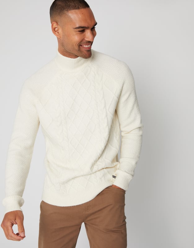 Turtle neck sales cable knit jumper