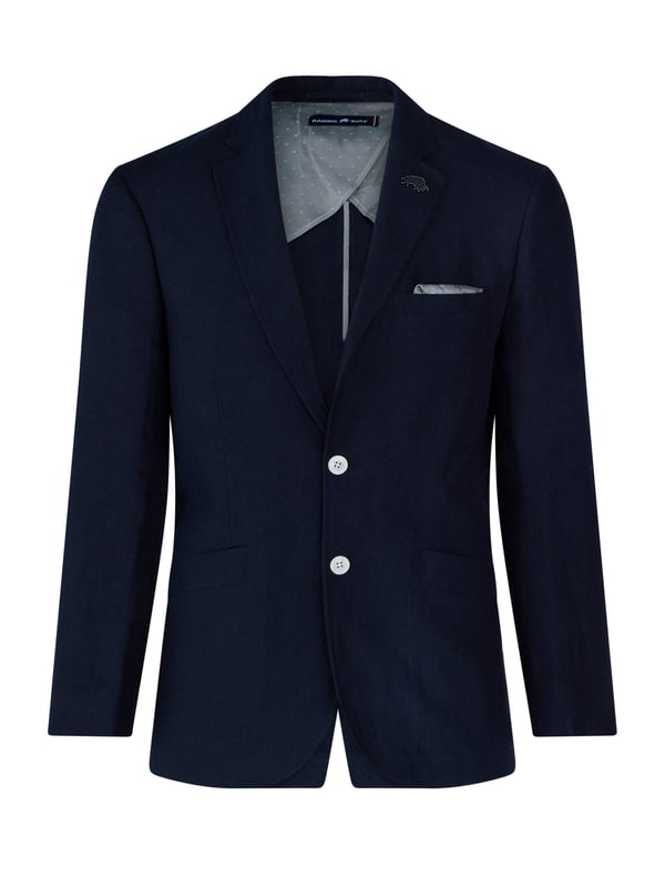 A classic linen blazer to keep you cool when the weather is hot. Brimming with details, including contrasting cuff buttons, complimenting linings and detachable Raging Bull pin badge.  A firm favourite for those smart summer days.