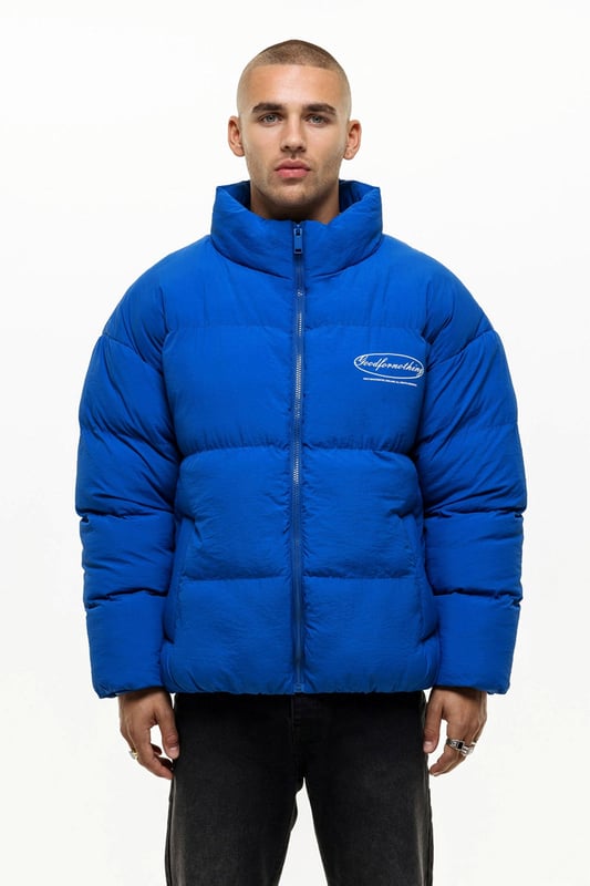 Good for nothing all on sale over print bubble jacket