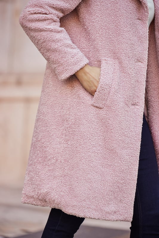 Pink borg deals coat