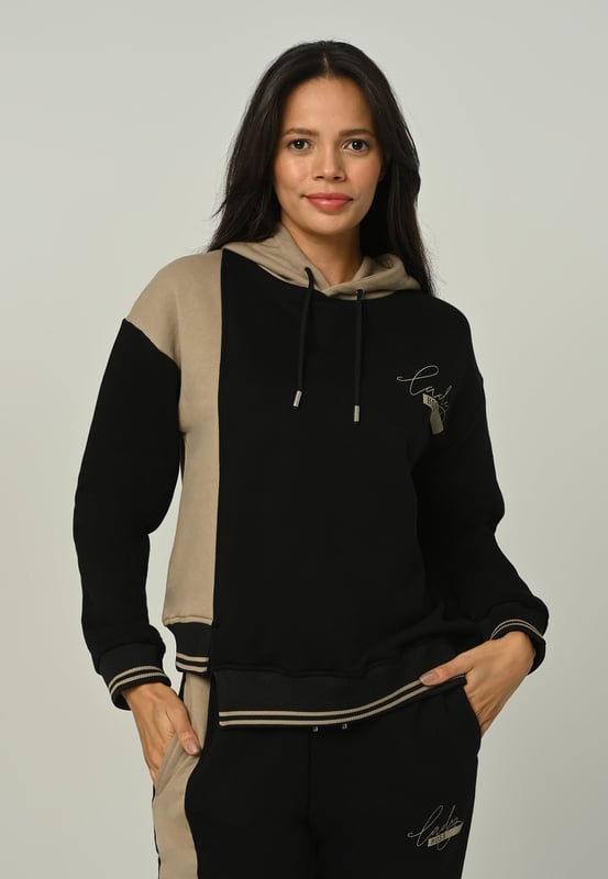 Tom Barron Damen Bedruckter gerippter Trainingsanzug-Set Lady Boss