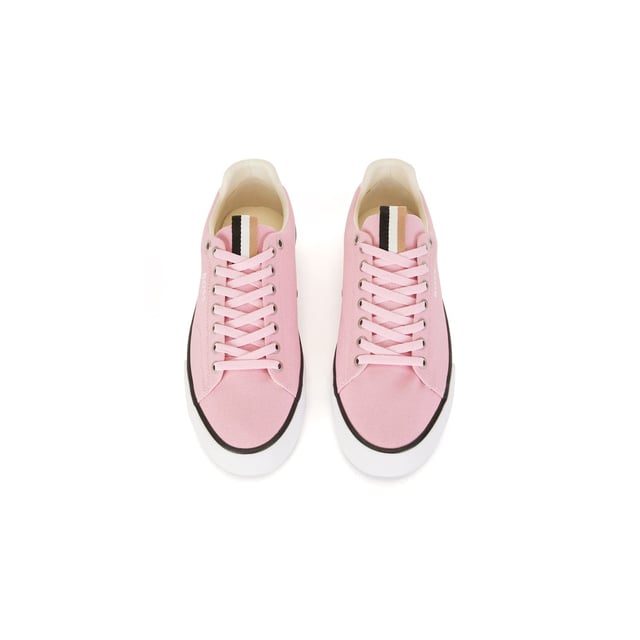 Men's BOSS Aiden Tennis Trainers. Sleek, low profile, BOSS' Aiden tennis trainers are crafted from crisp canvas with vulcanised rubber soles to support outdoor impact. The label's signature beige, black and white grosgrain trim is showcased on the tongue.