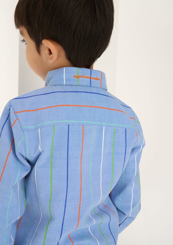 Our new multi stripe shirt is crafted from classic Oxford cotton to give a smart profile. Regular cut with a button down collar. patch pocket and high build logo on back neck. Timeless.. About Me: 100% Cotton. Look After Me: Think Planet. Wash At 30C.