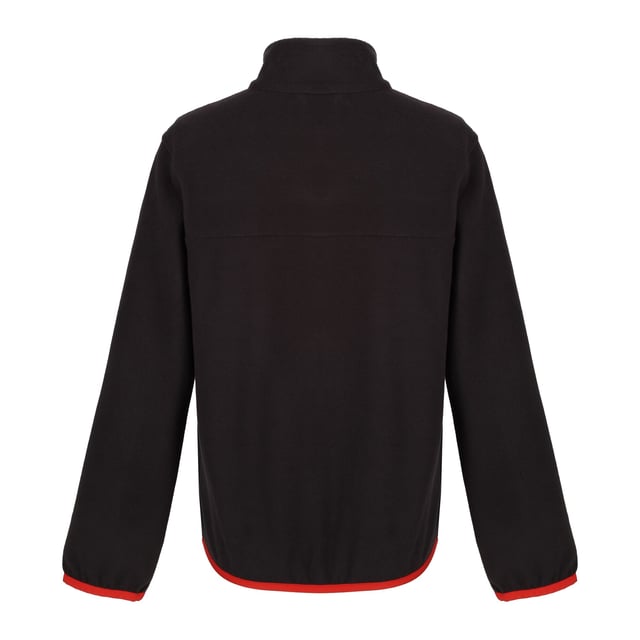 Material: Polyester. Fabric: Brushed, Microfleece. Design: Contrast. 170gsm. Fabric Technology: Anti-Pilling, Lightweight, Quick Dry. Fabric Zip Pull. Sleeve-Type: Long-Sleeved. Neckline: Standing Collar. Cuff: Stretch Binding. Pockets: 2 Side Pockets, Zip. Fastening: Full Zip. Hem: Stretch Binding. Sustainability: Made from Recycled Materials, Sustainable Materials.
