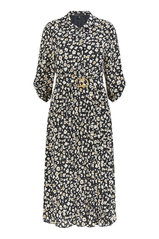 Quiz belt detail printed midi dress cheap