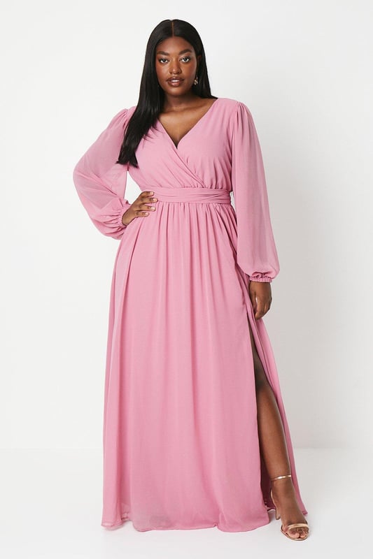 Plus wrap maxi dress top