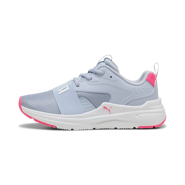 PRODUCT STORY: Get your little ones ready for action with PUMA's latest sneakers! Featuring a breathable air mesh upper, elastic lace closure, and KinderFit sockliner to ensure the perfect fit, these sneakers offer playful style and comfort for every adventure. Let the fun begin! FEATURES & BENEFITS: SOFTRIDE: Soft foam designed for all-day cushioning and comfort; SOFTFOAM+: Step-in comfort sockliner designed to provide soft cushioning thanks to its extra thick heel. DETAILS: Regular width; Textile upper; Lace closure; Comfortable CMEVA midsole; Rubber outsole; PUMA Youth: Recommended for older kids between 8 and 16 years.