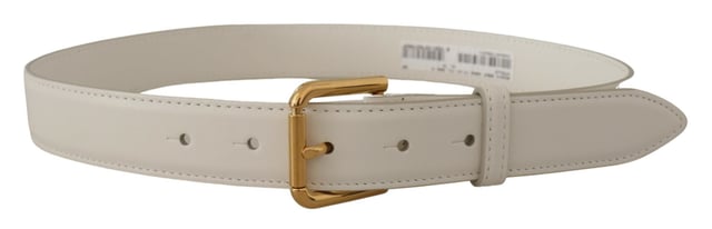 100% Authentic Dolce & Gabbana leather belt
  Crafted from Quality leather
  Gold logo engraved buckle
  Made in Italy
  Width: 3 cm
  Designed for women
  Classic white color with logo details
Material: Leather