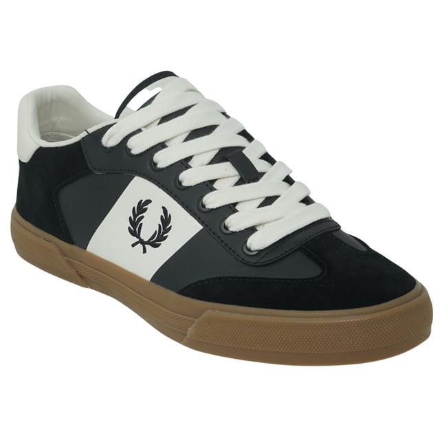 Mens black fred perry trainers clearance