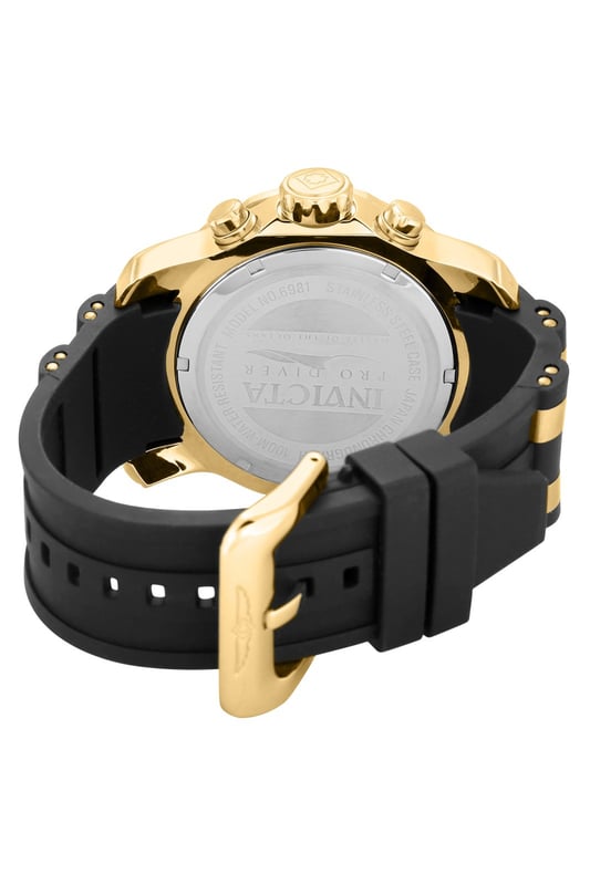 El Invicta 6981 tiene una caja de acero inoxidable de 48 millimetros con una esfera negro.
Esta modelo funciona con un movimiento de Cuarzo preciso.
Resistencia a la presión de aqua de 10 bares.
Este modelo es parte de la colección Invicta Pro Diver - SCUBA.

2 años de garantía Invicta.