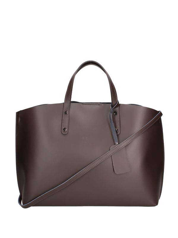 Bolso de mujeres con un solo compartimento sin forro en cuero Ruga genuino. Bolsa interna extraíble. Producto artesanal italiano. Hecho en Italia