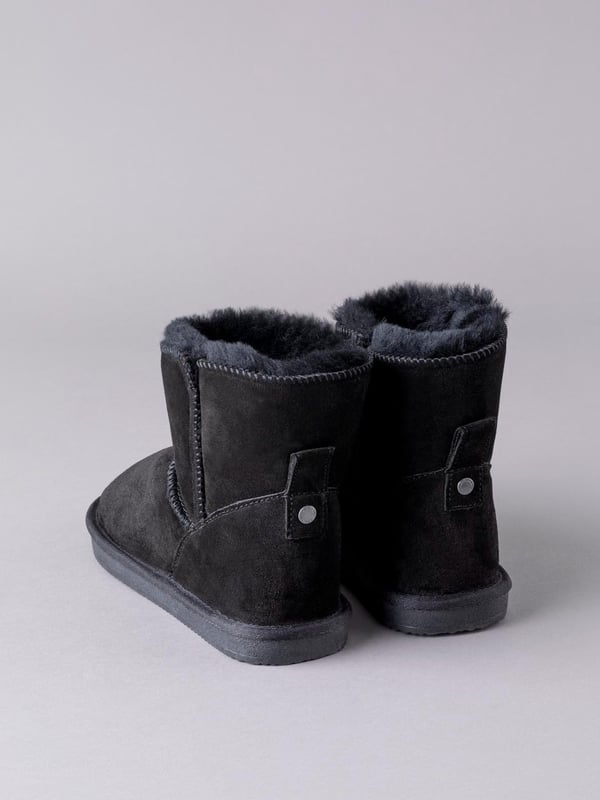 Ladies black sheepskin discount slippers