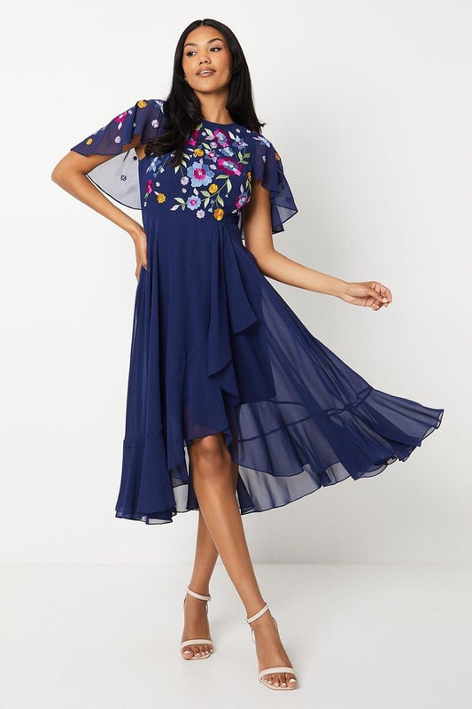 Cape back midi dress shop