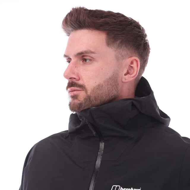 Berghaus Highland Storm 3L Waterproof Jacket in black.- Fully adjustable pre-tensioned hood - with reinforced wired peak and glove friendly toggles.- Pit zips.- Internal zip guard.- Two pack friendly concealed hand pockets.- Two large internal pockets.- Articulated sleeves.- Internal wrist gaiter - glove compatible  reducing draughts and preventing spindrift ingress.- Hook and loop cuffs.- Dual hem adjustment.- Dropped rear hem.- Face fabric has a PFC free DWR (durable water repellent) finish.- With more than 90% bluesign® APPROVED fabric  this product meets our MADE KINDER criteria which helps ensure that our gear is more responsibly made.- Ref: 4A001645BP6