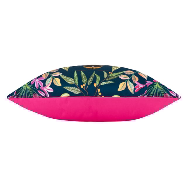 In superb hand-painted detail, a large bumble bee buzzes happily among the surrounding attractive pollinating florals, set against a rich, navy contrast background and printed on UV, water resistant Polyester fabric. Bring a touch of nature to your outdoor space with the beautifully designed Zinnia Bee outdoor cushion.