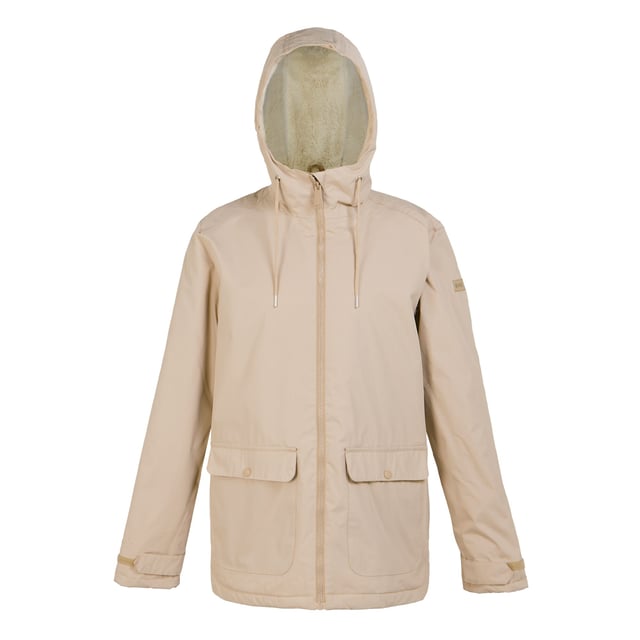 100% Polyester. Fabric: Hydrafort. Design: Plain. Fabric Technology: DWR Finish, Insulating, Quick Dry, Thermo-Guard, Waterproof, Windproof. Cuff: Adjustable, Snap Fastening. Faux Fur Back Panel, Taped Seams. Neckline: Hooded, Standing Collar. Sleeve-Type: Long-Sleeved. Hood Features: Drawcord, Faux Fur, Grown On Hood. Pockets: 2 Lower Pockets, Patch, Snap Fastening, 1 Internal Pocket. Fastening: Popper, Stormflap, Zip. Sustainability: Made from Recycled Materials. 8 UK: 32 in. 10 UK: 34 in. 12 UK: 36 in. 14 UK: 38 in. 20 UK: 45 in. 22 UK: 48 in. 24 UK: 50 in. 26 UK: 52 in. 18 UK: 43 in. 16 UK: 40 in.