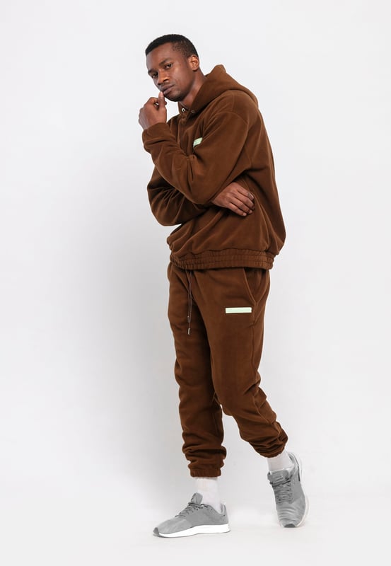 Tom Barron Oversize Fleece-Trainingsanzug-Set für Herren