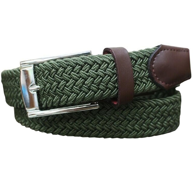 Enzo Heren Dames Elastische Gevlochten Riem\n\nDe riem is 3,18 cm breed\n\nGlimmende metalen gesp\n\nStretch riem\n\nGemaakt van elastiek en PU\n\nGesp is gemaakt van zinklegering\n\nTandriem (Kies een gat naar keuze)