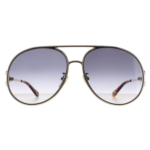 Chloe Aviator Womens Gold Black Grey Gradient CH0145S