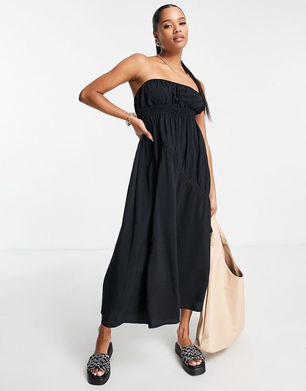 Strapless black dress best sale casual