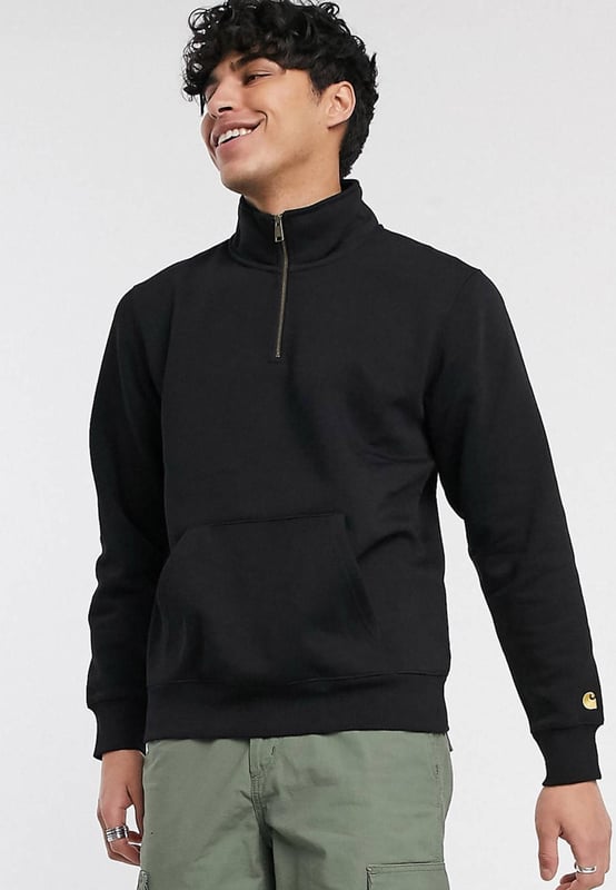 Carhartt Chase Neck Zip sweatshirt in Navy