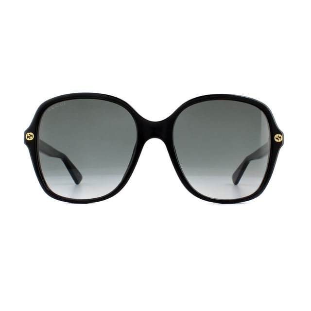 Gucci Sunglasses GG0092S 001 Black Grey Gradient are a simple and sophisticated squared design. Their versatility ensures an easy to wear frame that will suit any wardrobe or occasion. The oversized lenses are chic and the interlocking Gucci GG logo can be found on the frame front.