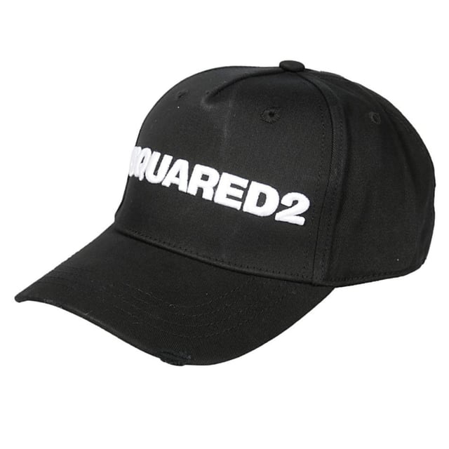 Gorra DSQUARED2 Blanca Logo Bordado Negro. Gorro negro bordado blanco DSQUARED2. 100% algodón. Gorra de béisbol Dsquared2. Código de estilo: BCM0028 05C00001 M063. Dean y Dan Caten bordados en la parte trasera