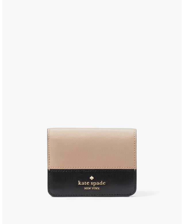 Madison Colorblock Saffiano Leather Small Bifold Wallet, Metal Pinmount Logo,  Width: 11.00 Cm,  Height: 11.30 Cm