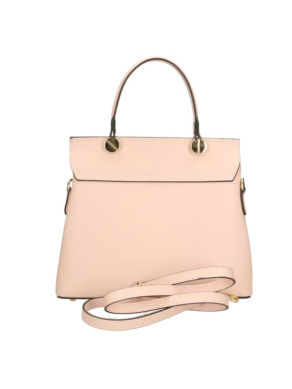 Bolso de mano para mujer en piel genuina arrugada con doble compartimento. Equipado con una correa de hombro extraíble. Producto artesanal italiano. Fabricado en Italiaù