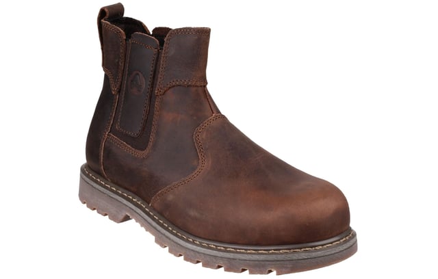 A tough Goodyear Welted leather safety boot with toe protection to 200J and penetration protection to 1100N. - Premium leather construction -Impact and compression resistant toe cap -Penetration resistance to 1100 Newtons -Slip resistance SRA - Resistance against slipping on ceramic surfaces covered with water and cleaning products