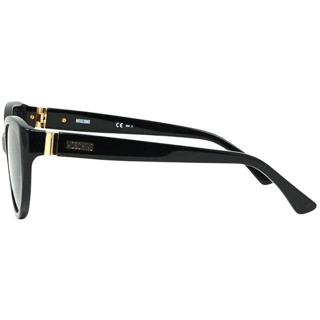 Gafas de sol Moschino MOS065 807 IR 807 negras. Estas gafas de sol negras vienen con un ancho de puente nasal de 19 mm, un ancho de lente de 55 mm y una longitud de patilla de 140 mm. También incluyen un estuche para gafas de sol de la marca, un paño de limpieza e instrucciones de cuidado. Las gafas de sol brindan protección total contra la luz solar UVA y UVB y cumplen con la norma británica EN 1836:2005. Perfectas para el clima de verano, estas gafas de sol son elegantes y prácticas. Gafas de sol negras, ancho del puente de la nariz = 19 mm, ancho de la lente = 55 mm, longitud del brazo = 140 mm. Incluye estuche para gafas de sol de marca y paño de limpieza. Gafas de sol, estuche para gafas de sol, paño de limpieza e instrucciones de cuidado, todo incluido, 100 % de protección contra la luz solar UVA y UVB y cumple con la norma británica EN 1836:2005. Moschino MOS065/S 807 IR 807 Gafas de sol